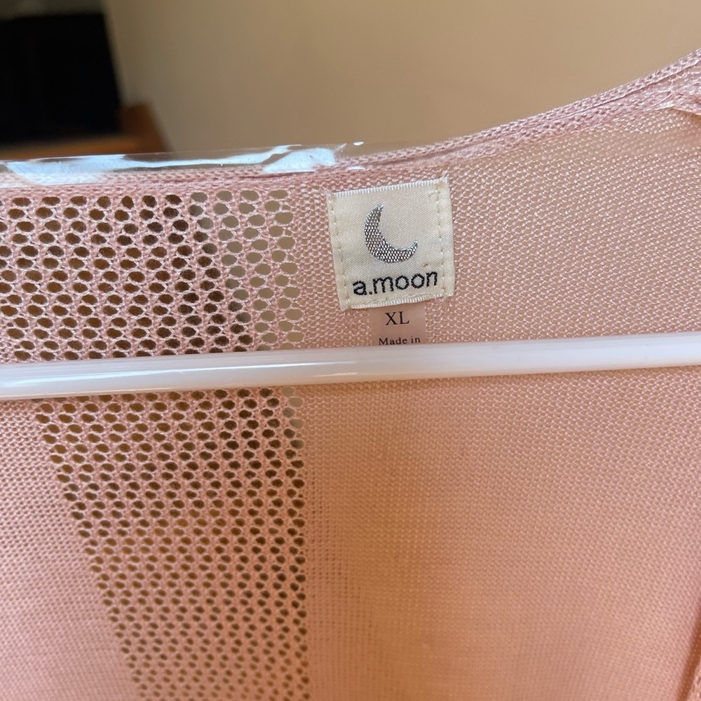 A. Moon Peach Rayon Cardigan Size XL - Picture 5 of 6
